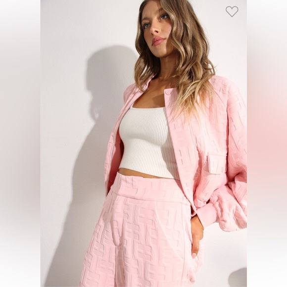 NWT “EMBOSSED BOMBER AND LONG PANT SET - Picture 2 of 15